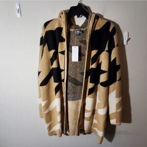 Belle‎ Aztec boho southwestern hooded cardigan coatigan sweater plus size 2X